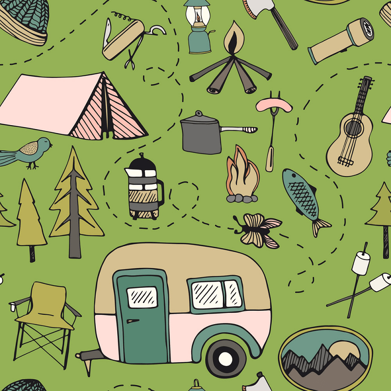 Pattern Camping clipart