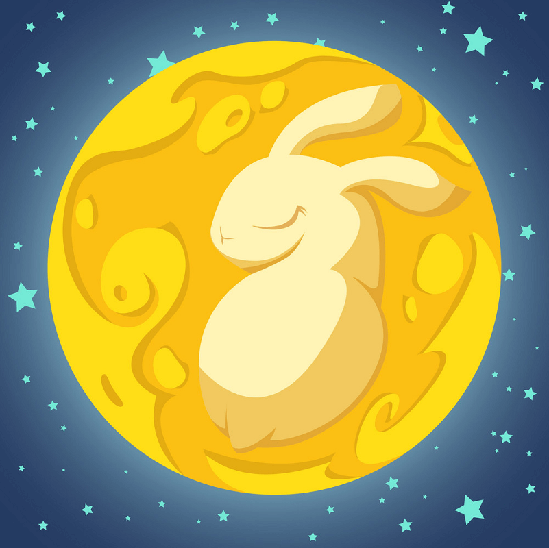 Rabbit in the Moon clipart