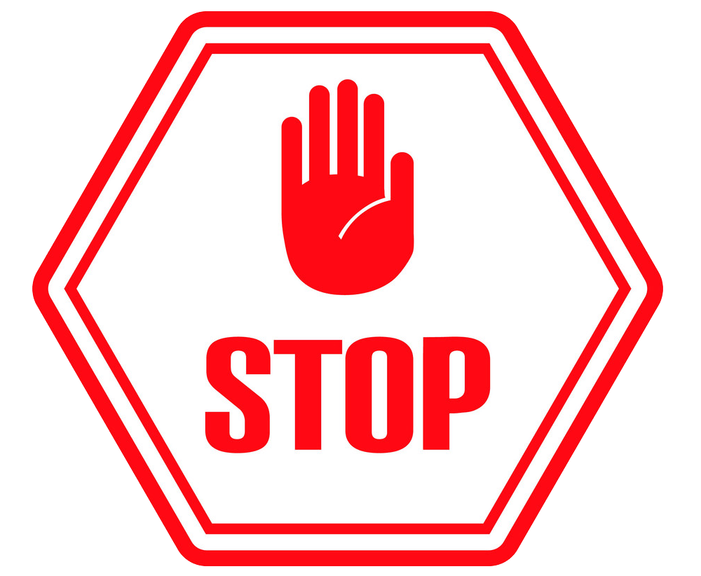 Red Hand Stop Sign clipart transparent