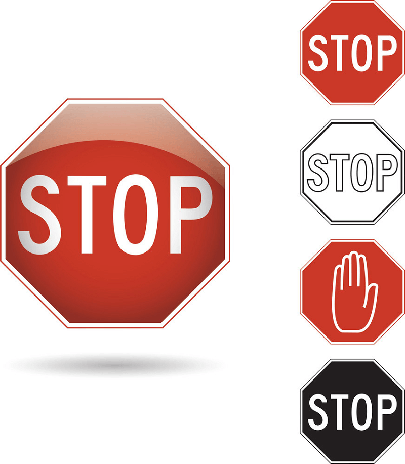 Red and Black Stop Signs clipart