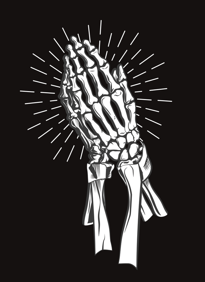 Skeleton Praying Hands clipart