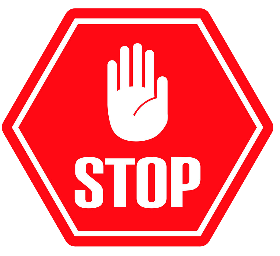 Stop Sign with hand clipart transparent