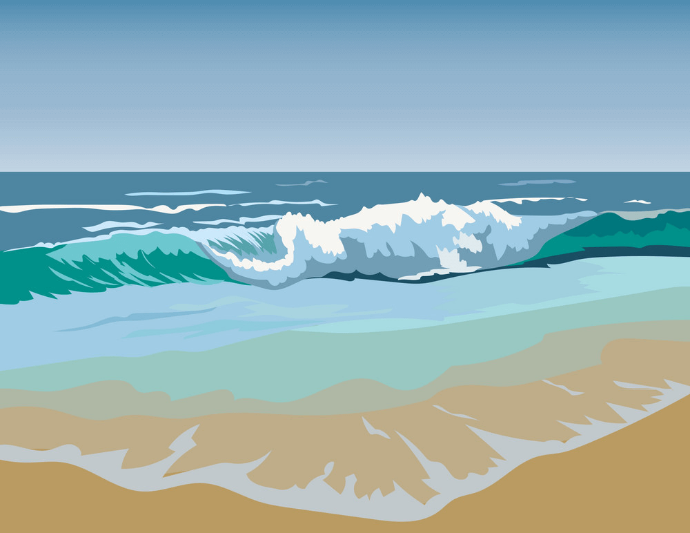 Summer Beach Waves clipart