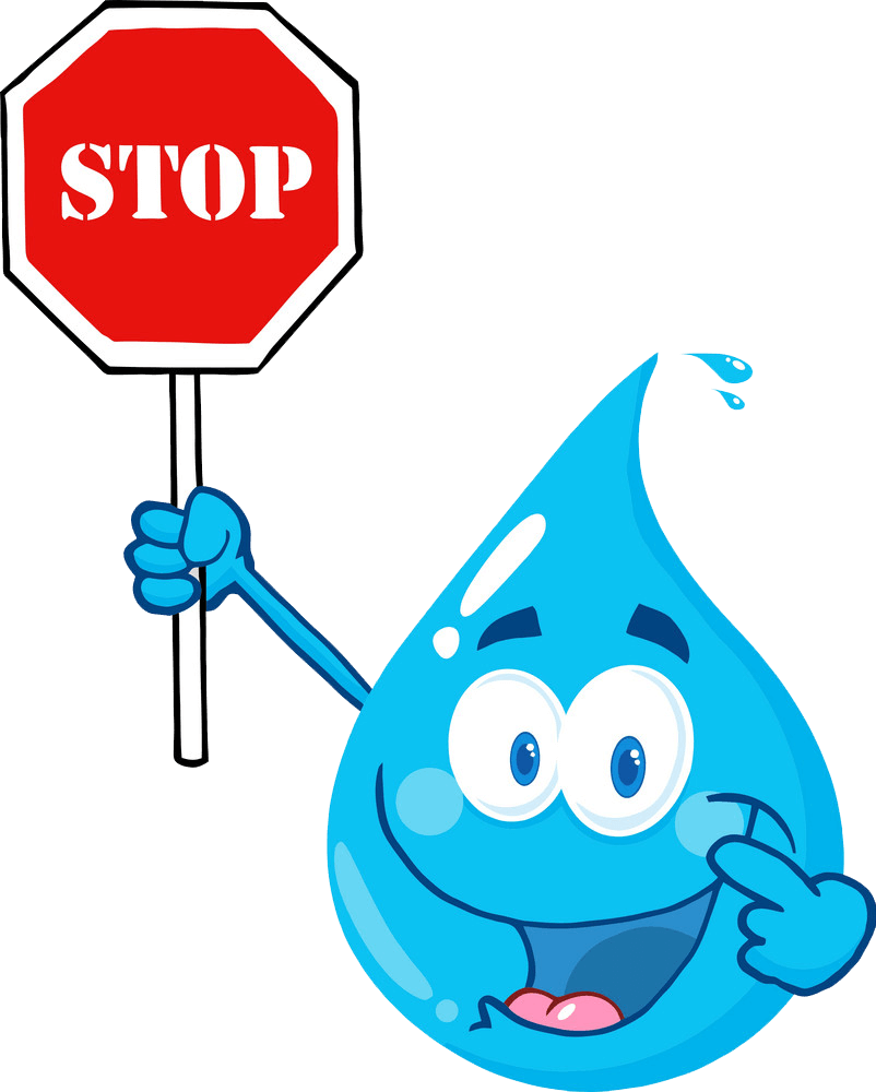 Water Drop Holding Stop Sign clipart transparent