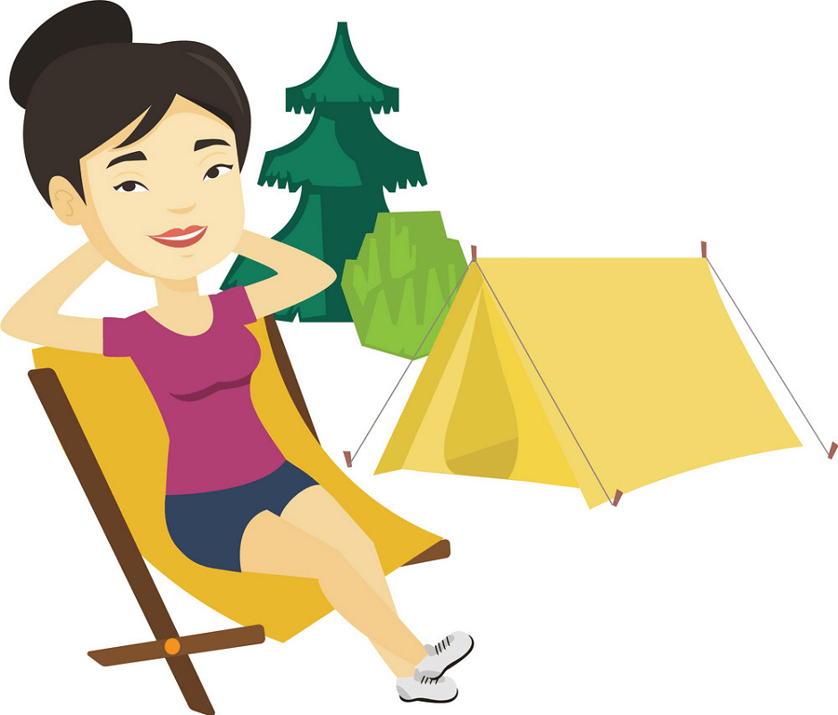 Woman Camping clipart