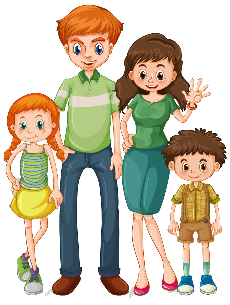 Young Family clipart transparent
