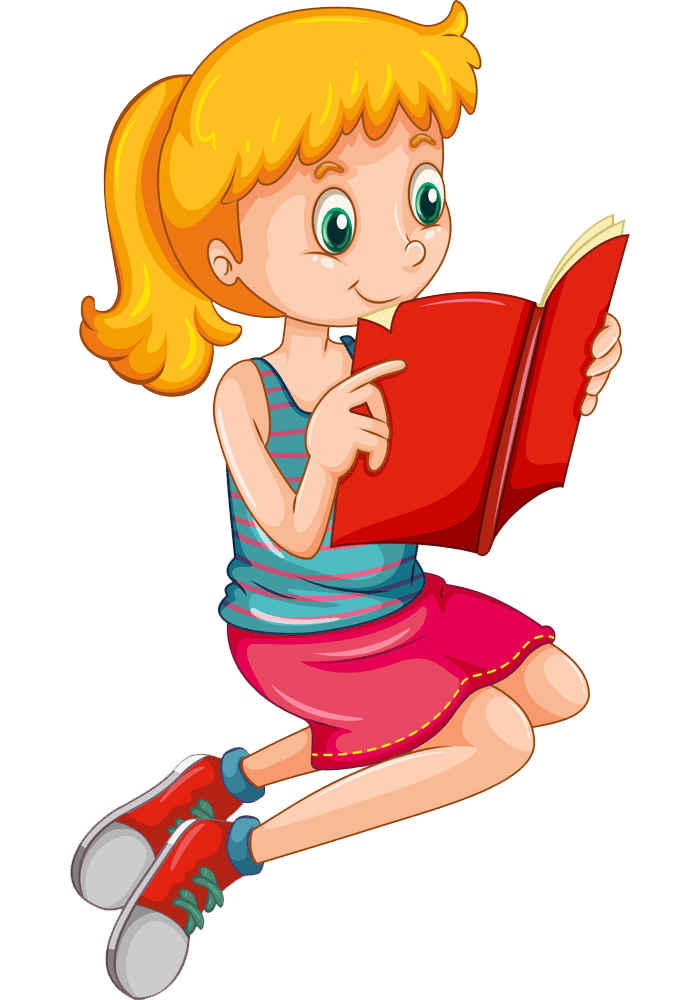 Young Girl Reading clipart transparent
