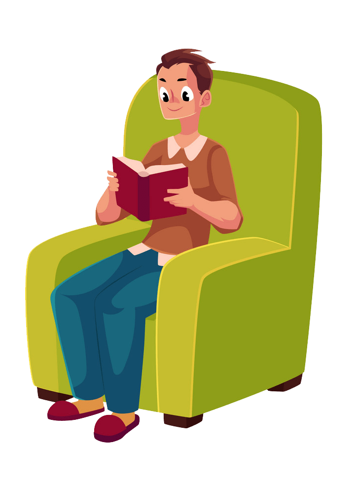 Young Man Reading clipart transparent
