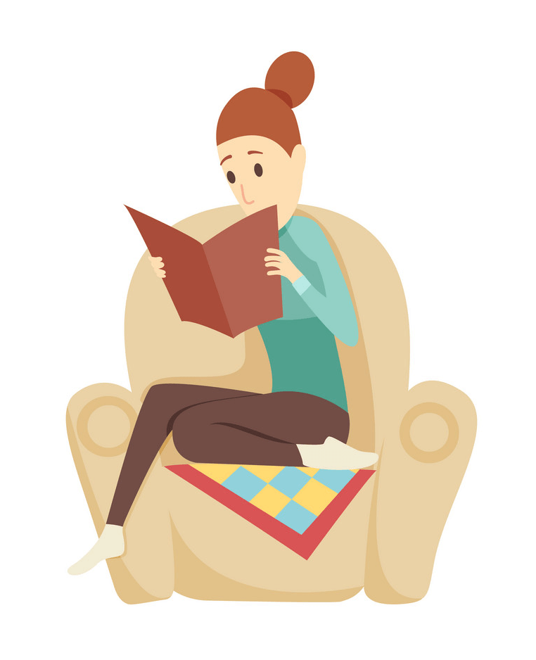 Young Woman Reading clipart