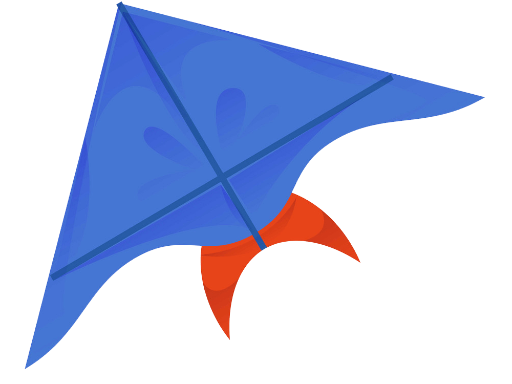 Blue Kite clipart transparent