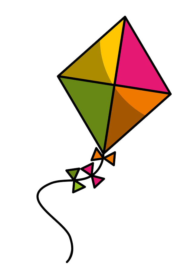 Cute Flying Kite clipart transparent