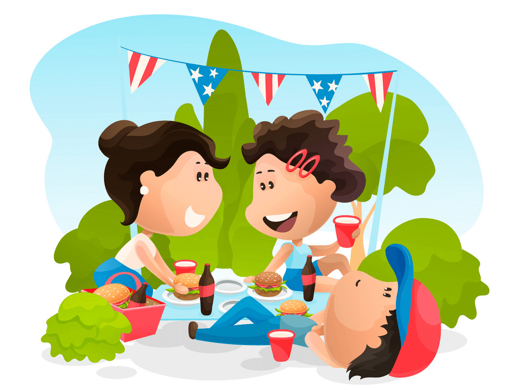 Friends with 4th of July clipart