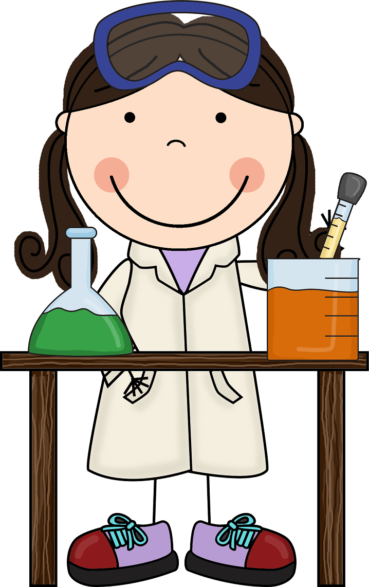 Girl with Science clipart