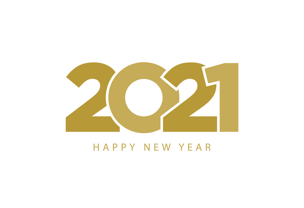 Golden Text Happy New Year 2021 clipart