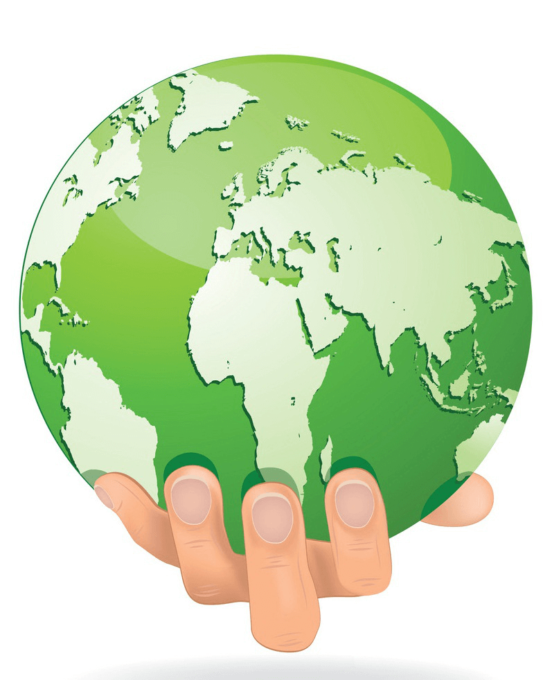 Hand Save Green Earth clipart