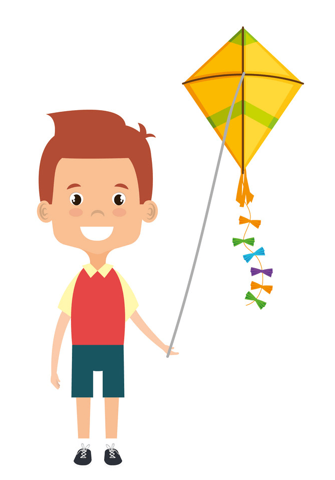 Happy Boy with Kite clipart