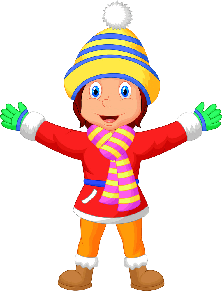 Happy Winter Girl clipart transparent