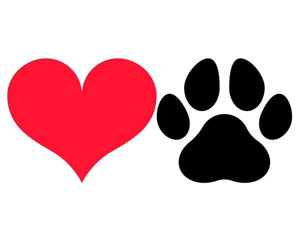 Heart and Paw Print clipart transparent