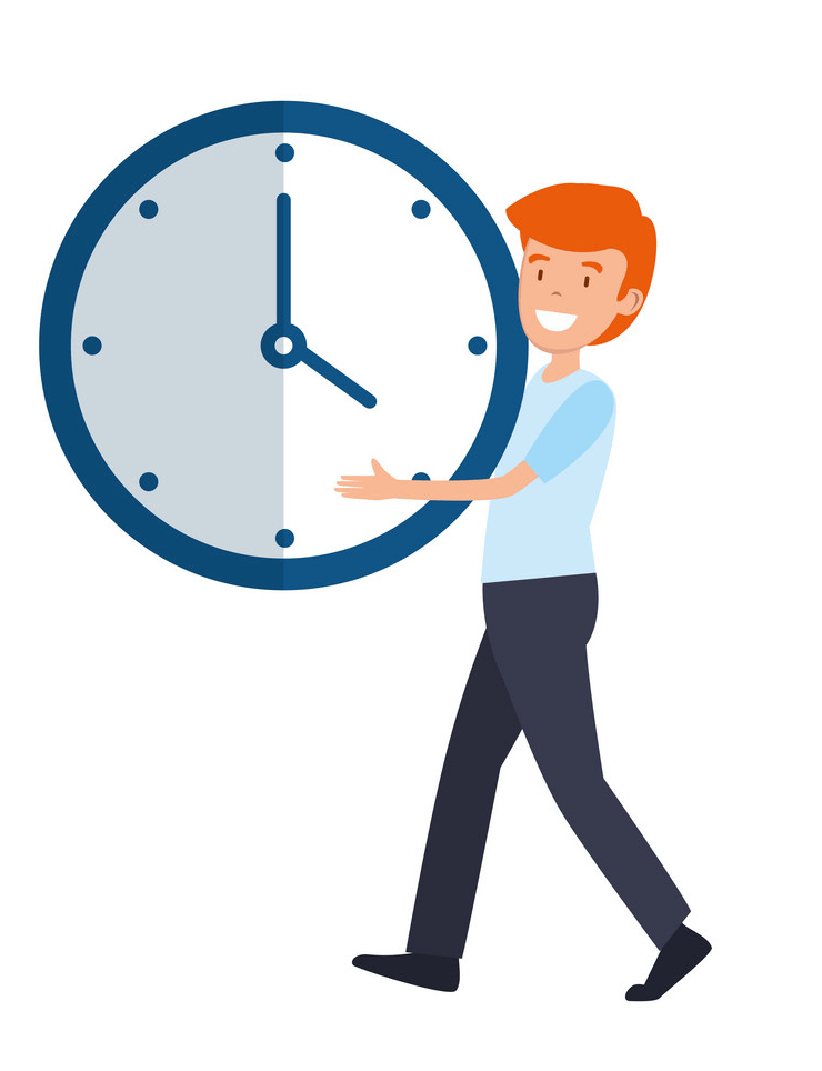Man with Time Clock clipart