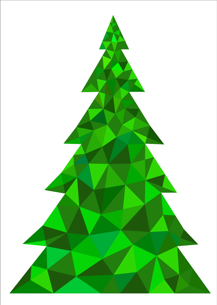 Polygonal Christmas Tree clipart transparent