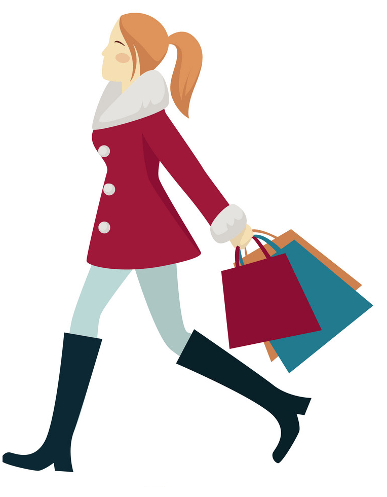 Shopping During Winter clipart