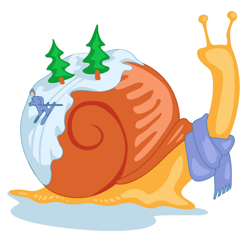 Snail in Winter clipart