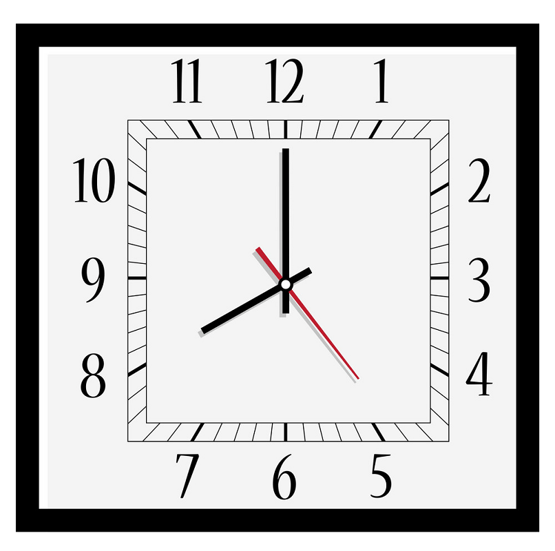 Square Wall Clock clipart transparent
