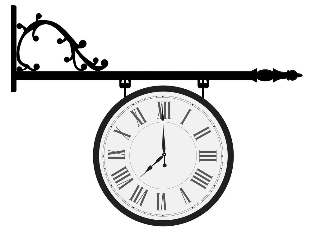 Vintage Street Clock clipart