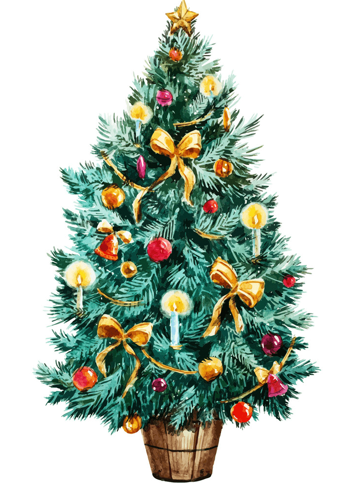Watercolor Christmas Tree clipart