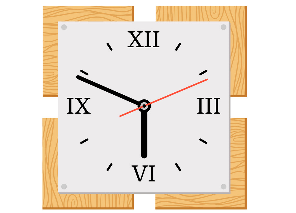 Wooden Wall Clock clipart