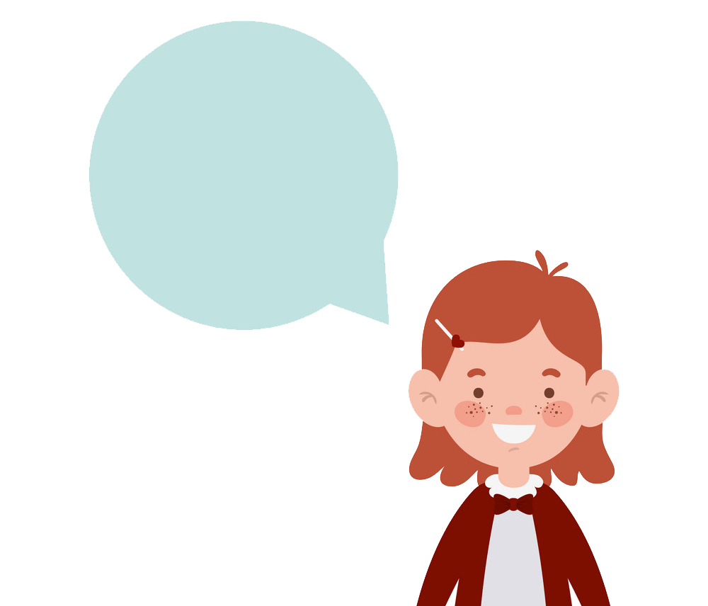 student girl smiling with speech bubble png transparent
