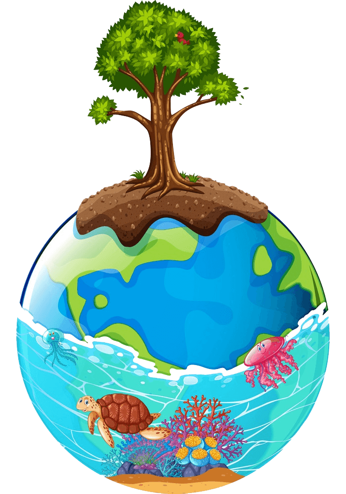 tree and ocean on earth clipart