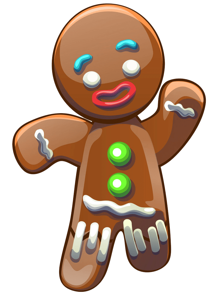 Adorable Gingerbread Man clipart transparent