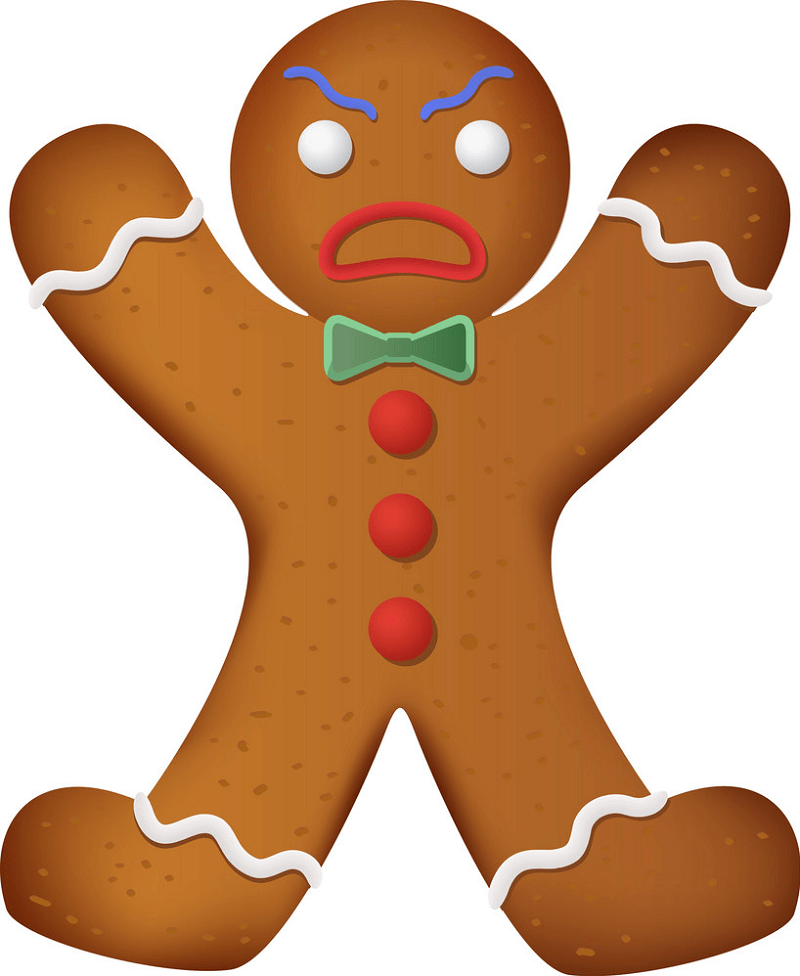 Angry Gingerbread Man clipart