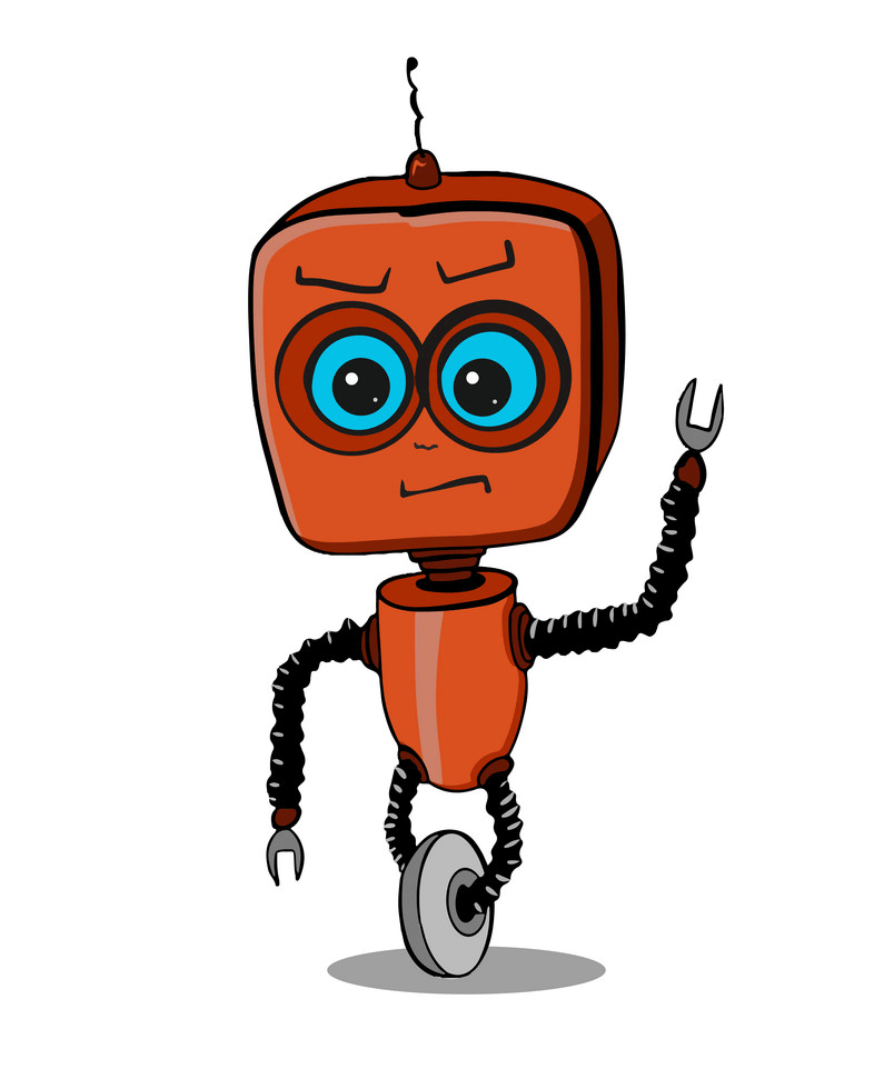 Angry Orange Robot clipart