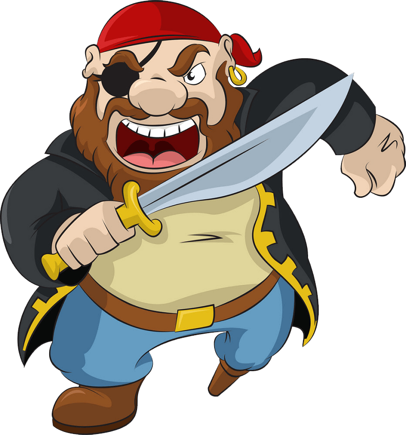 Angry Pirate clipart transparent