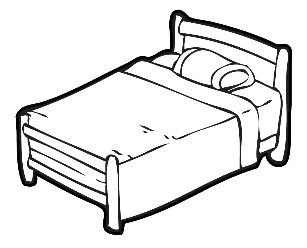 Bed Clipart Black and White 2