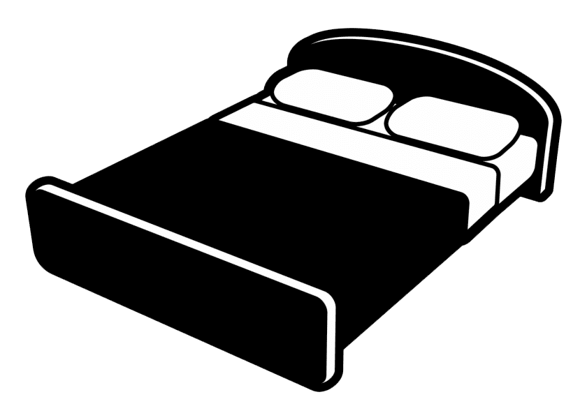Bed Clipart Black and White 6