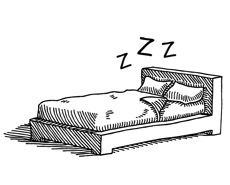 Bed Clipart Black and White 8