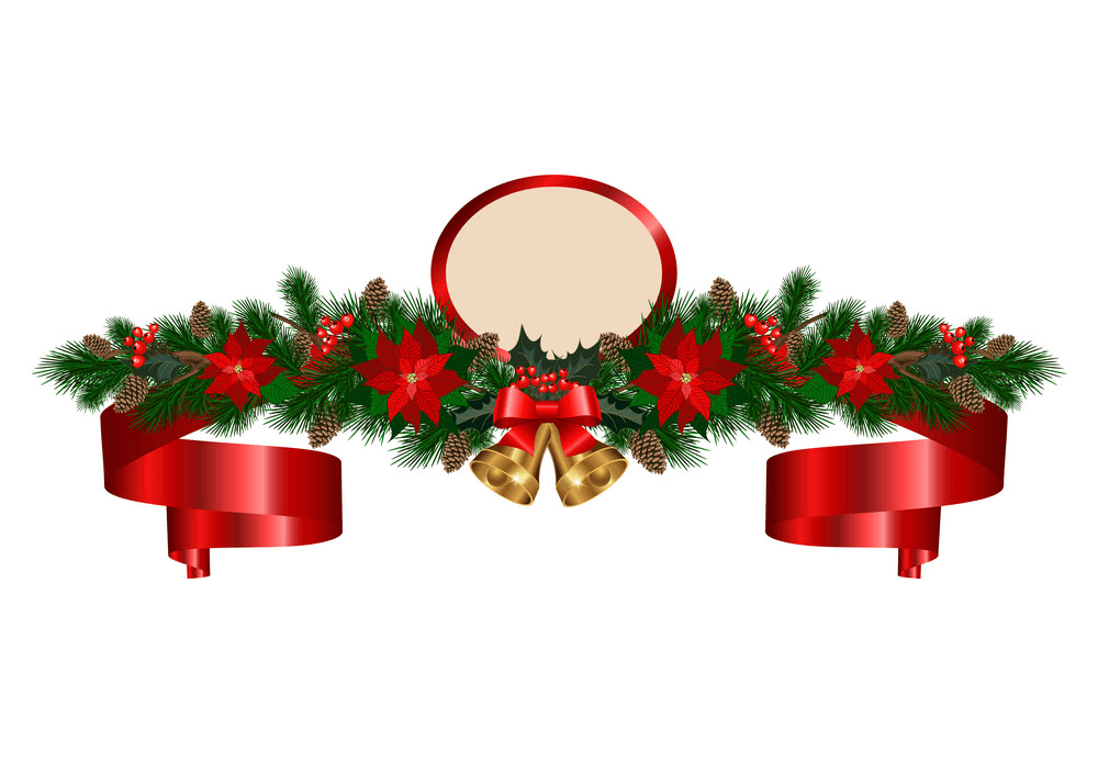 Bells with Christmas Garland clipart