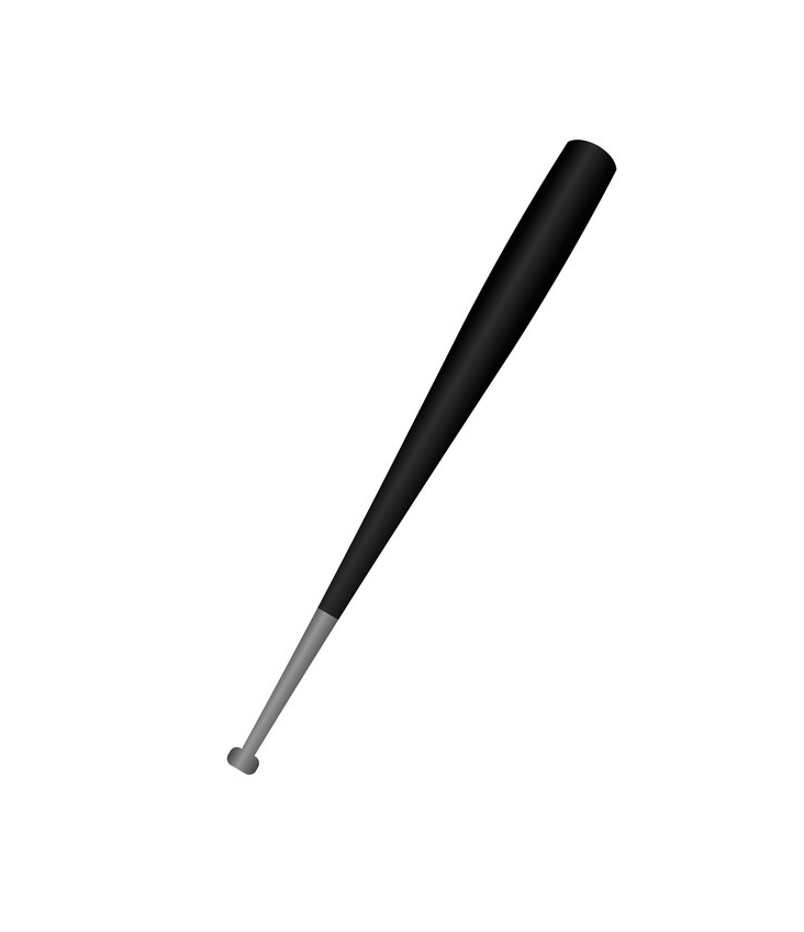 Black Baseball bat clipart