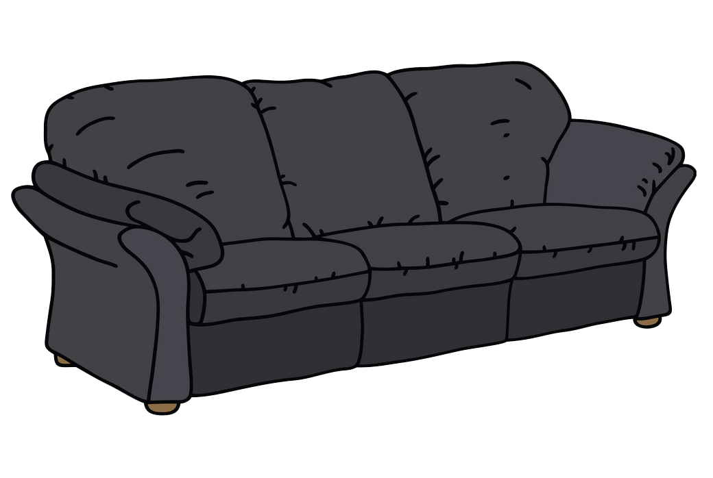Black Couch clipart transparent
