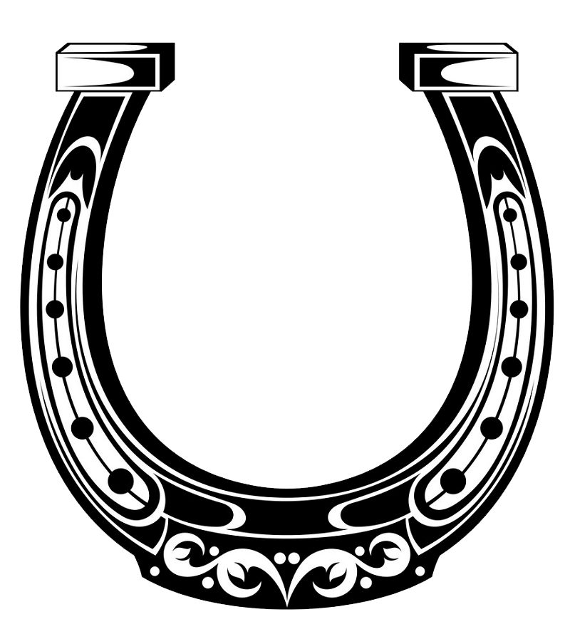 Black and White Horseshoe clipart transparent