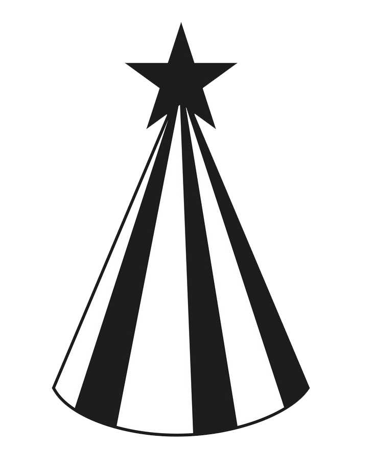 Black and White Party Hat clipart transparent