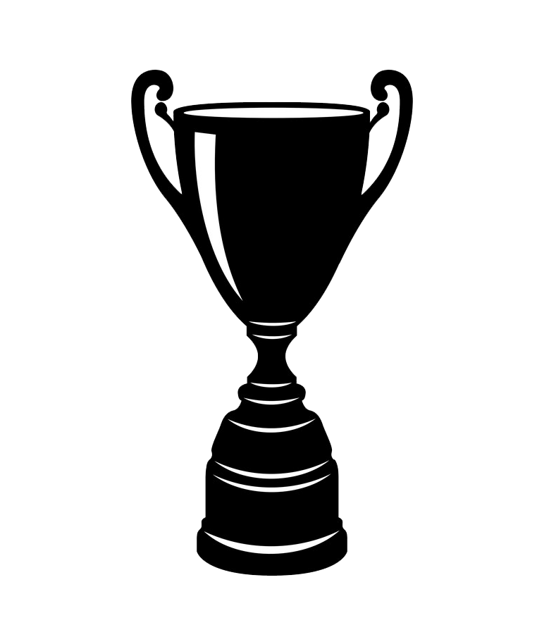 Black and White Trophy clipart transparent