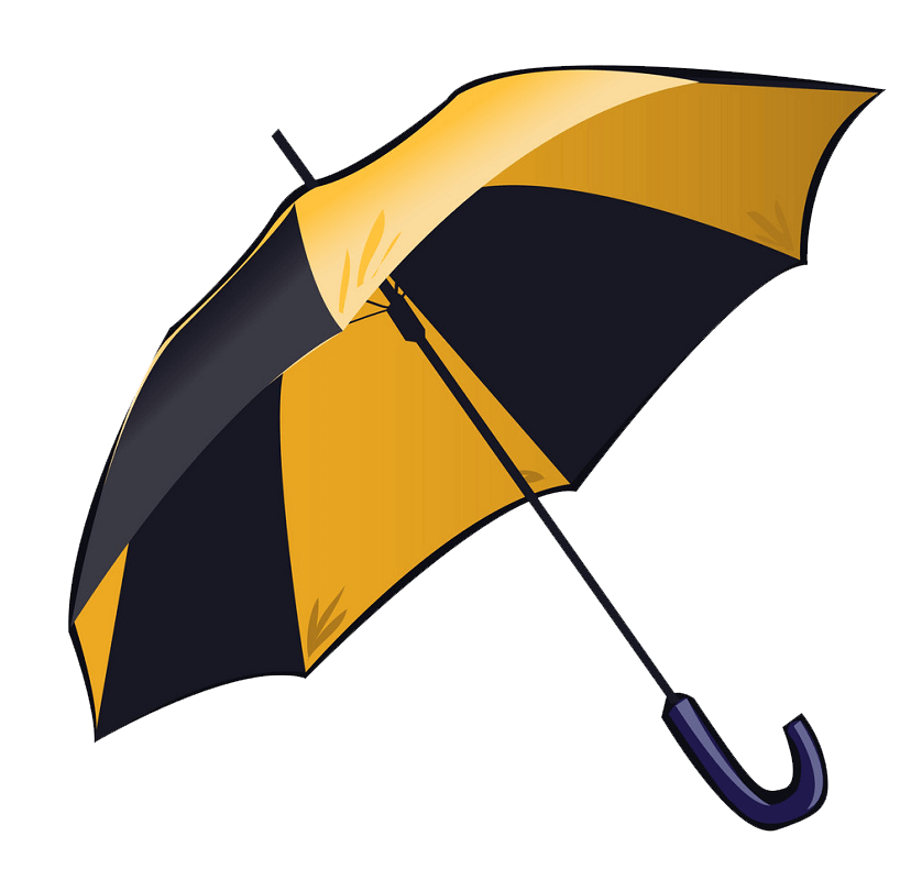 Black and Yellow Umbrella clipart transparent