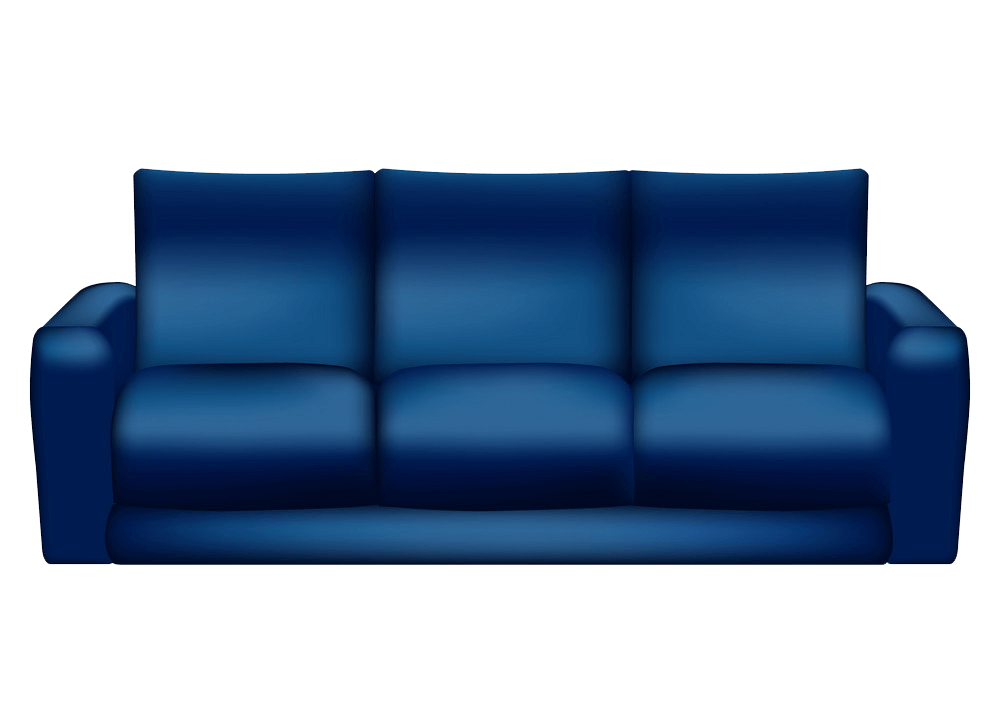 Blue Couch clipart transparent 1