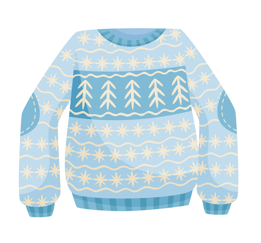 Blue Ugly Christmas Sweater clipart