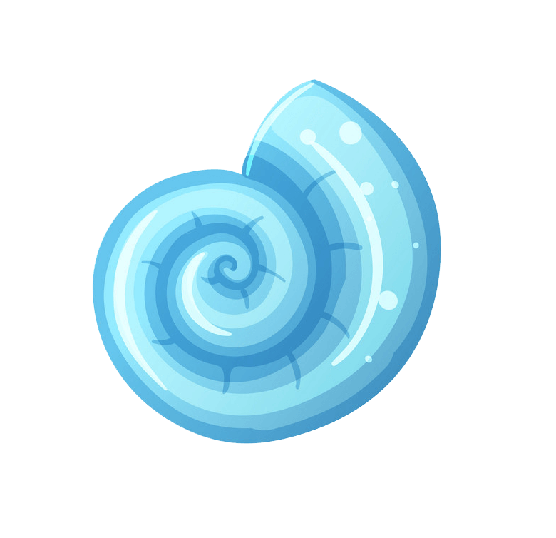 Blue seashell clipart transparent 1