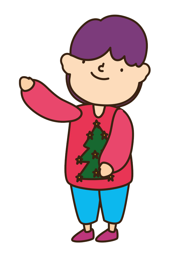 Boy in Ugly Christmas Sweater transparent